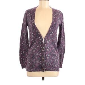 Marc by Marc Jacobs Purple Floral Cardigan Sweater Womens XS Preppy Cottage Core
